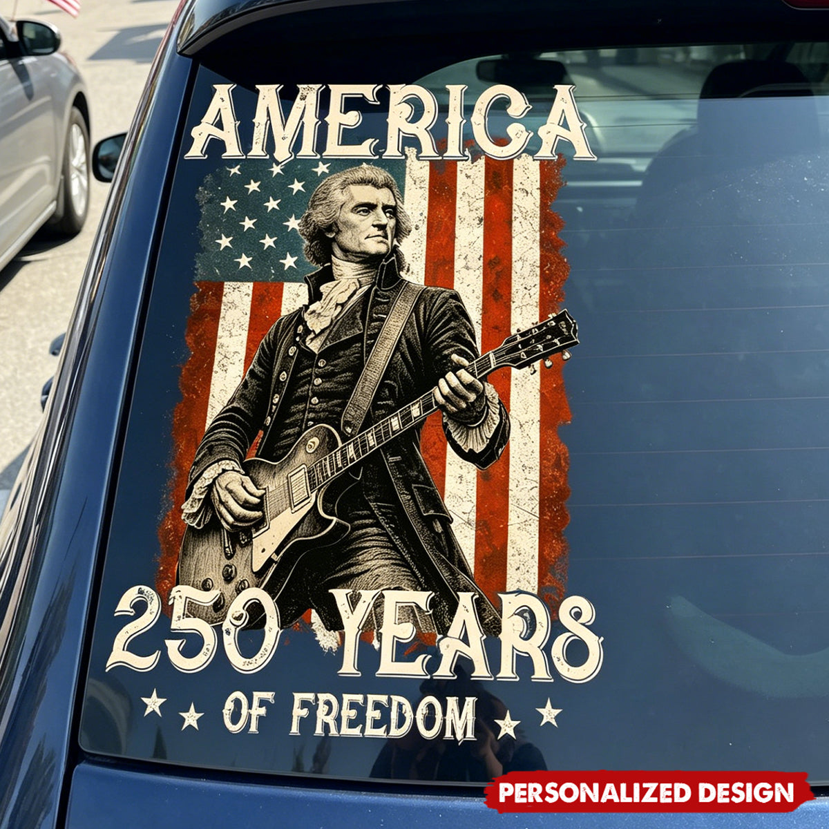250 Years Of Freedom Presidents Playing Instruments - Personalized Decal