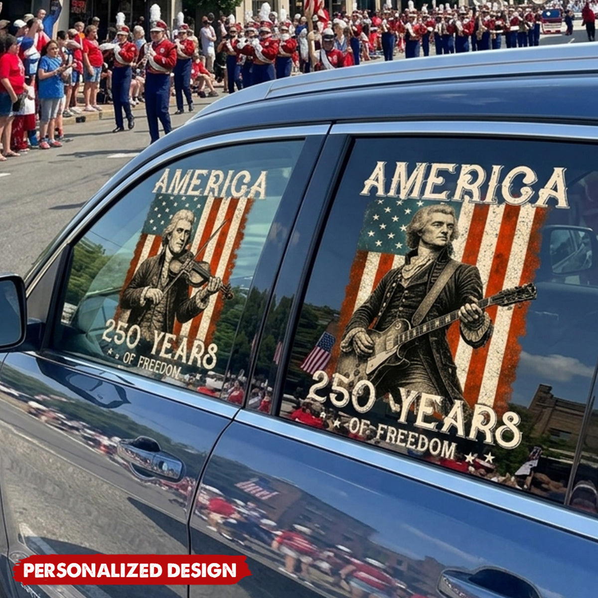 250 Years Of Freedom Presidents Playing Instruments - Personalized Decal