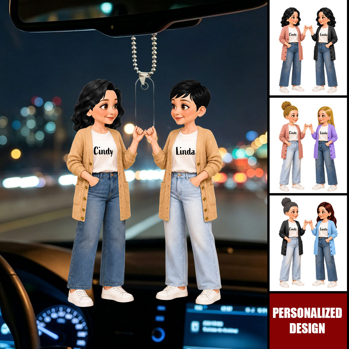 Deep Friendship - Personalized Acrylic Car Ornament