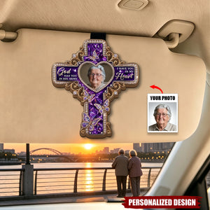 Custom Car Visor Clip - Personalized Memorial Sympathy Gifts For Loss Of Mom, Dad - Forever Loved Beyond Words