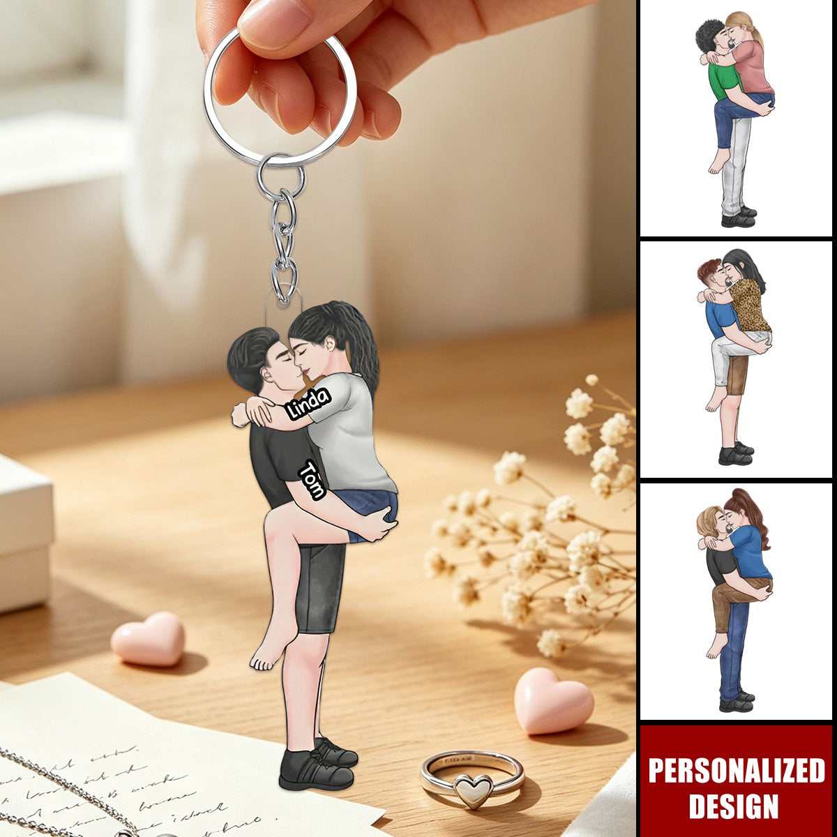 Personalized Acrylic Keychain – Couple Gift – Engrave Your Love Messages