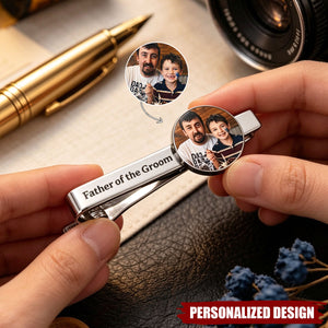 Photo Tie Clip Wedding Gift For Dad, Husband, Groom, Groomsman - Personalized Tie Clip