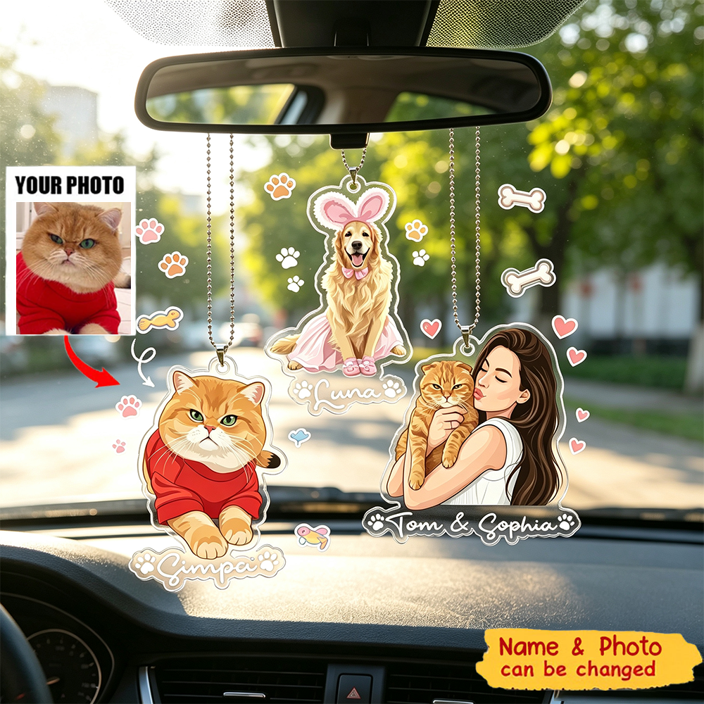 Custom Pet Portrait - Turn Photo Into Art, Gifts For Dog Lovers, Cat Lovers - Personalized Ornament