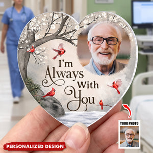 Custom Photo Acrylic Badge Reel - Personalized Memorial Sympathy Gifts For Loss Of Mom, Dad - Gone From Sight Not From Heart