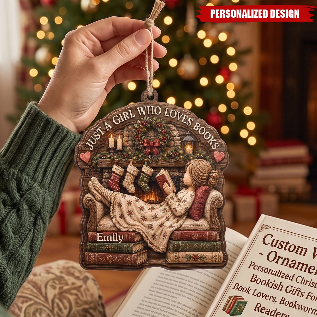 Custom Wood Ornament - Personalized Christmas Bookish Gifts For Book Lovers, Bookworms, Readers - My Weekend Is Fully Booked