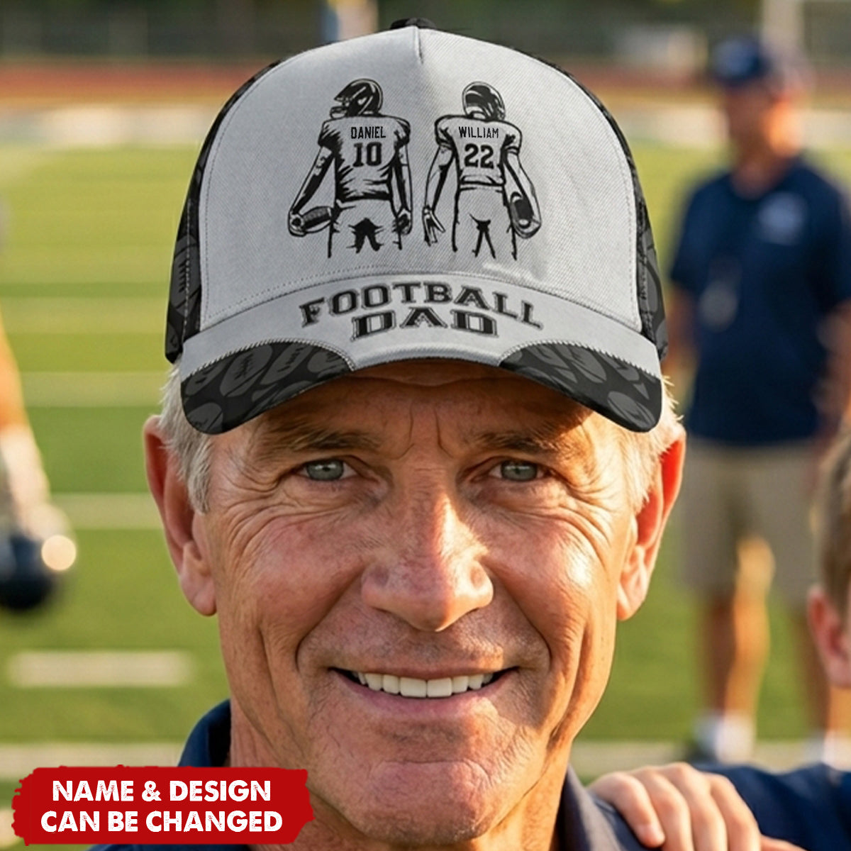 Father's Day Gifts, Football Dad, Grandpa - Personalized Cap
