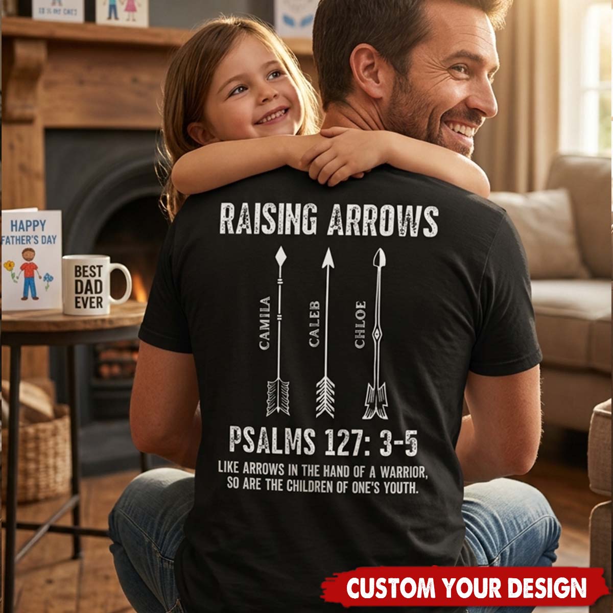 Raising Arrows Christian Father's Day Gift For Dad, Husband With Kids' Names - Personalized Shirt