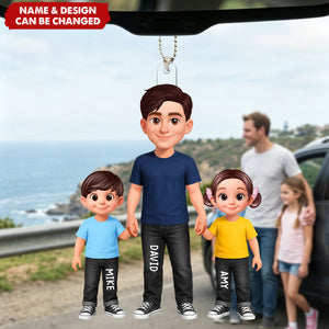 Hot Dads Club -Personalized 2-Layered Car Ornament - Funny Father's Day Gift For Dad, Husband