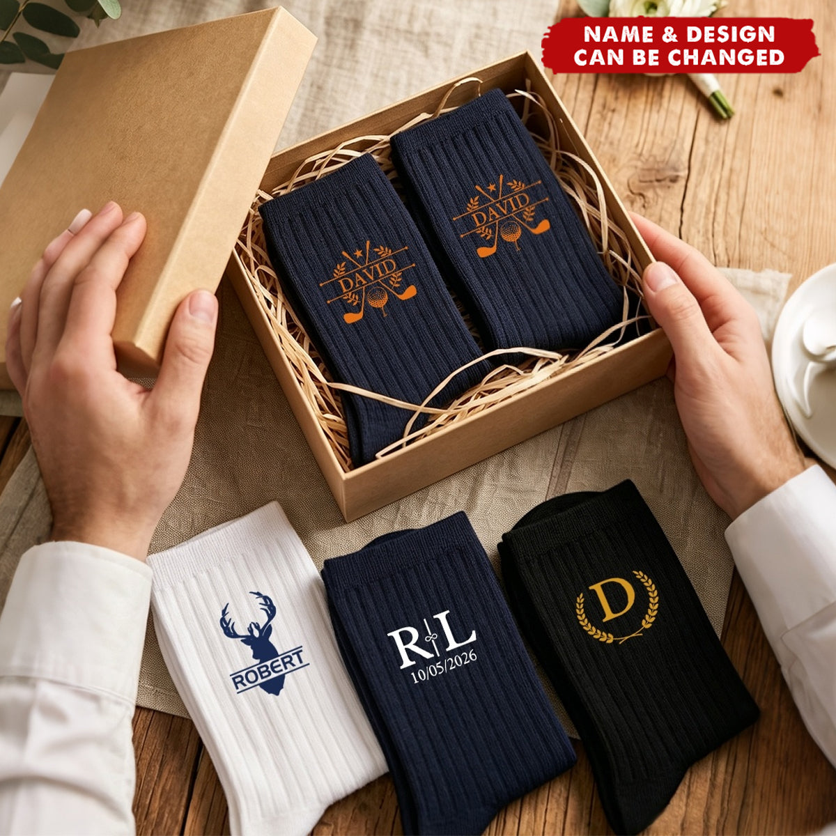 Personalized Monogram, Initial Name For Him, Husband, Son, Groomsmen - Personalized Socks
