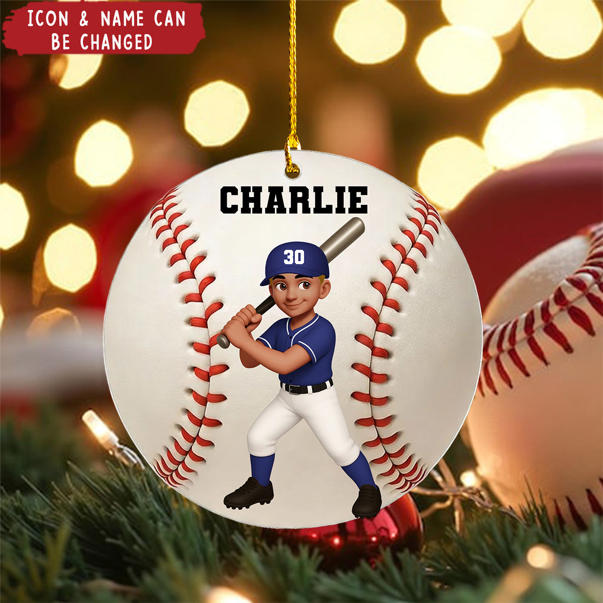 Baseball Softball Girl Boy - Personalized Acrylic Ornament - Christmas Gift For Daughter, Gift For Son