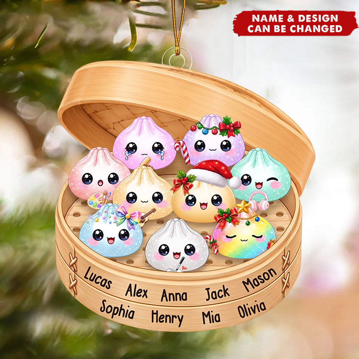 Cute Dumplings Family Christmas - Personalized Ornament