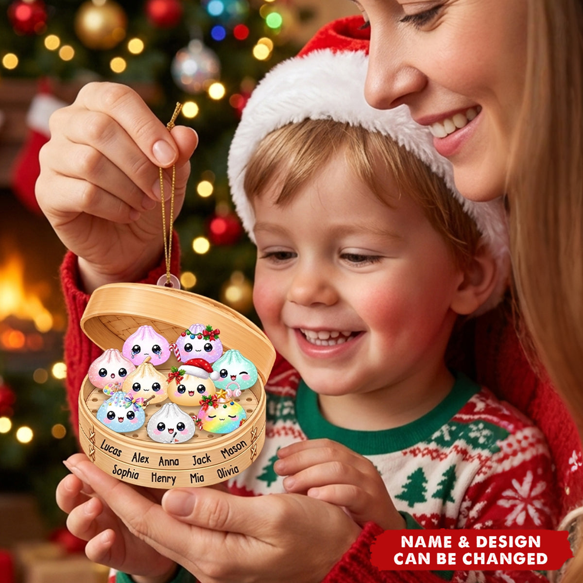 Cute Dumplings Family Christmas - Personalized Ornament