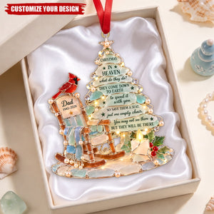 Christmas In Heaven Sea Ornament, Personalized Keepsake To Remember Departed Ones