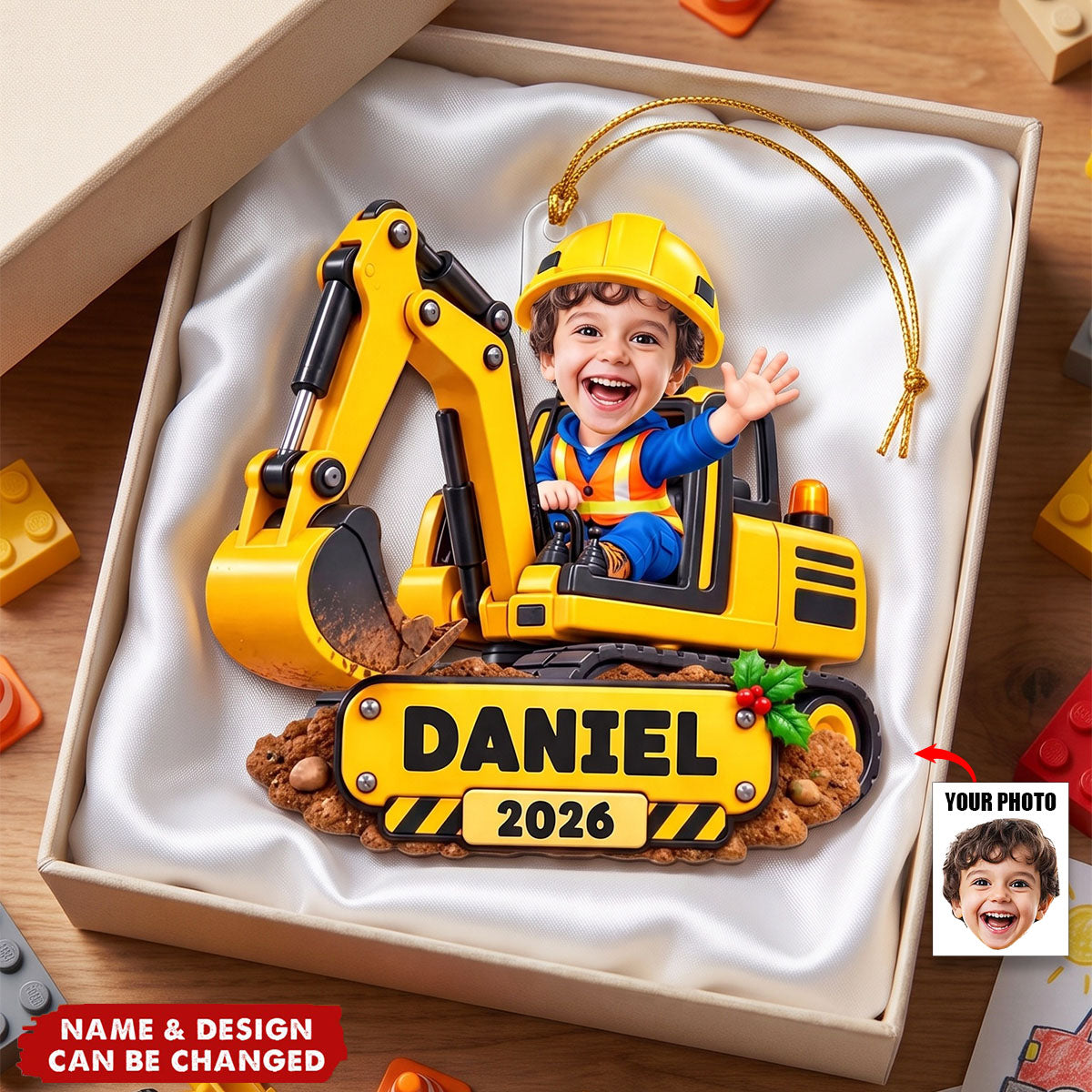Custom Photo Ornament - Personalized Christmas Gifts For Kids - Big Builds Ahead