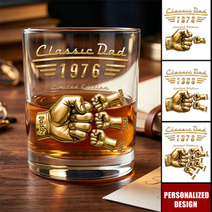Classic Dad - Limited Edition - Personalized Whiskey Glass, Gift For Dad,  Grandpa