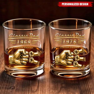 Classic Dad - Limited Edition - Personalized Whiskey Glass, Gift For Dad,  Grandpa