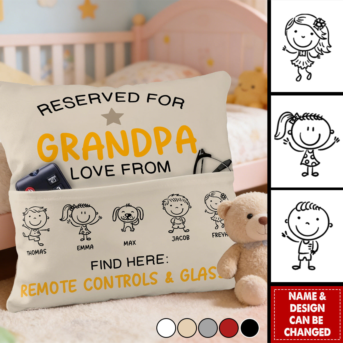 Reserved For Grandad Daddy - Personalized Pocket Pillow