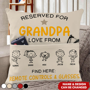 Reserved For Grandad Daddy - Personalized Pocket Pillow