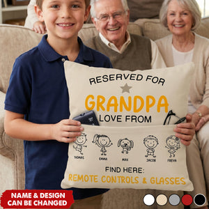 Reserved For Grandad Daddy - Personalized Pocket Pillow