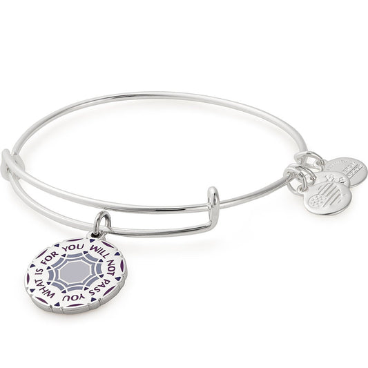'What Is For You Will Not Pass You' Charm Bangle, Silver